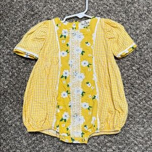 Marie Nicole 12-18 month Yellow Floral Baby Romper
